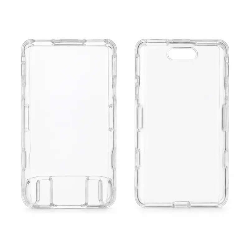 Imagem ilustrativa da capa TPU transparente para rogp Pixel, mostrada de frente e de costas