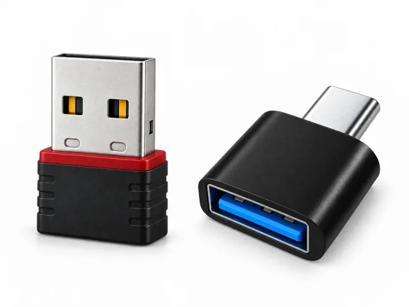 Kit: adaptador Wi-Fi USB-A e OTG USB-C para USB-A fêmea, separados
